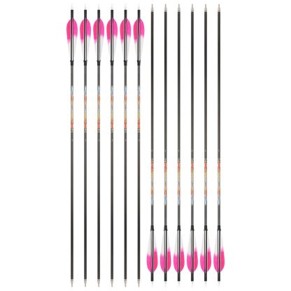 SHARROW 5-Inch Dye Feather Pure Carbon Arrows (12pcs)