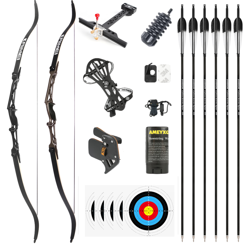 SHARROW Arc Classique Takedown 66/68/70″ – 12-40 Lbs – Alliage Alu, Fibre De Verre – Chasse & Compétition – Noir/Bleu/Rouge