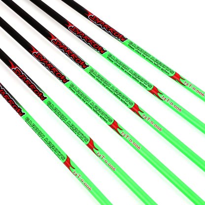 AME ARCHERY Heart-Shaped Nature Feather Pure Carbon Green Arrows(12pcs)