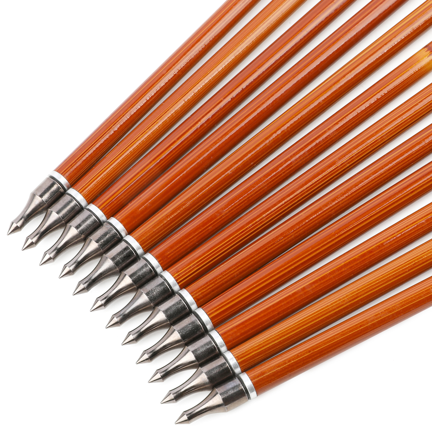 12 pcs SHARROW 500 Spine Carbon Bamboo Arrows with 4" Brown Feathers