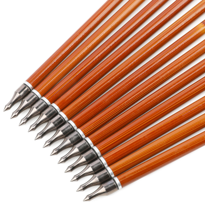 12 pcs SHARROW 500 Spine Carbon Bamboo Arrows with 4" Brown Feathers