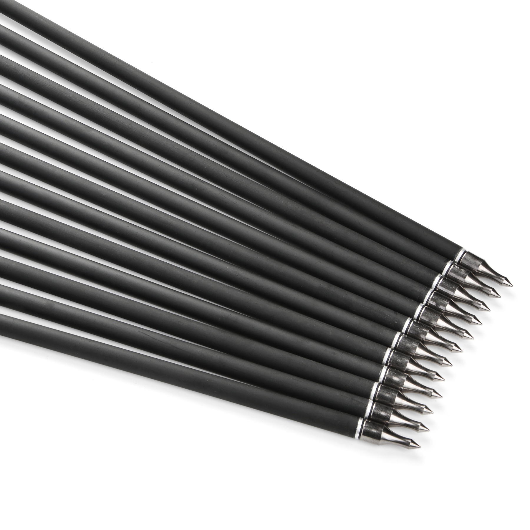 Archery Mixed Carbon Arrows 500 Spine – 12 pcs, 100 Grain, 3" Rubber Vanes