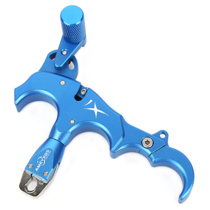 AME Archery X1 Release Aid Blue– Adjustable Three/Four-Finger Trigger, Ambidextrous