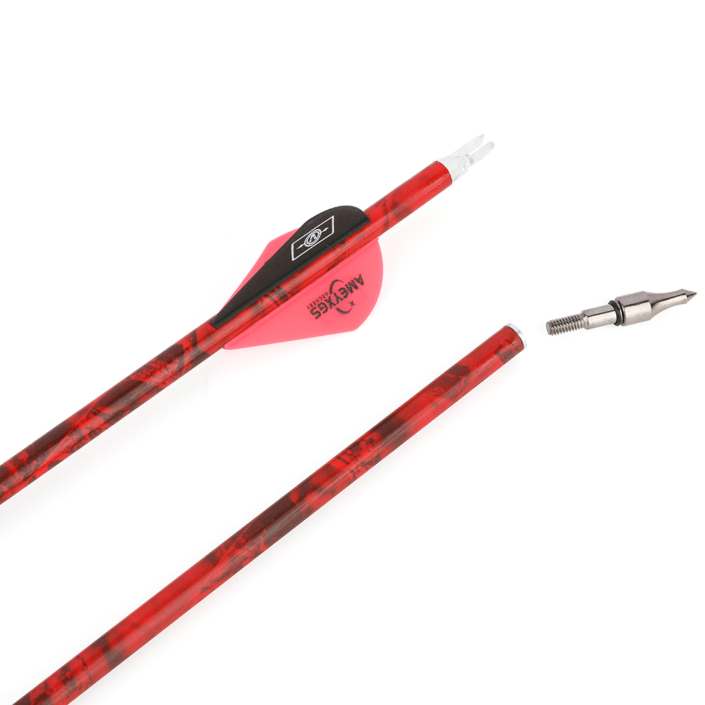 500 Spine Camo Mixed Carbon Arrows with 2" Rubber Vanes (12pcs)