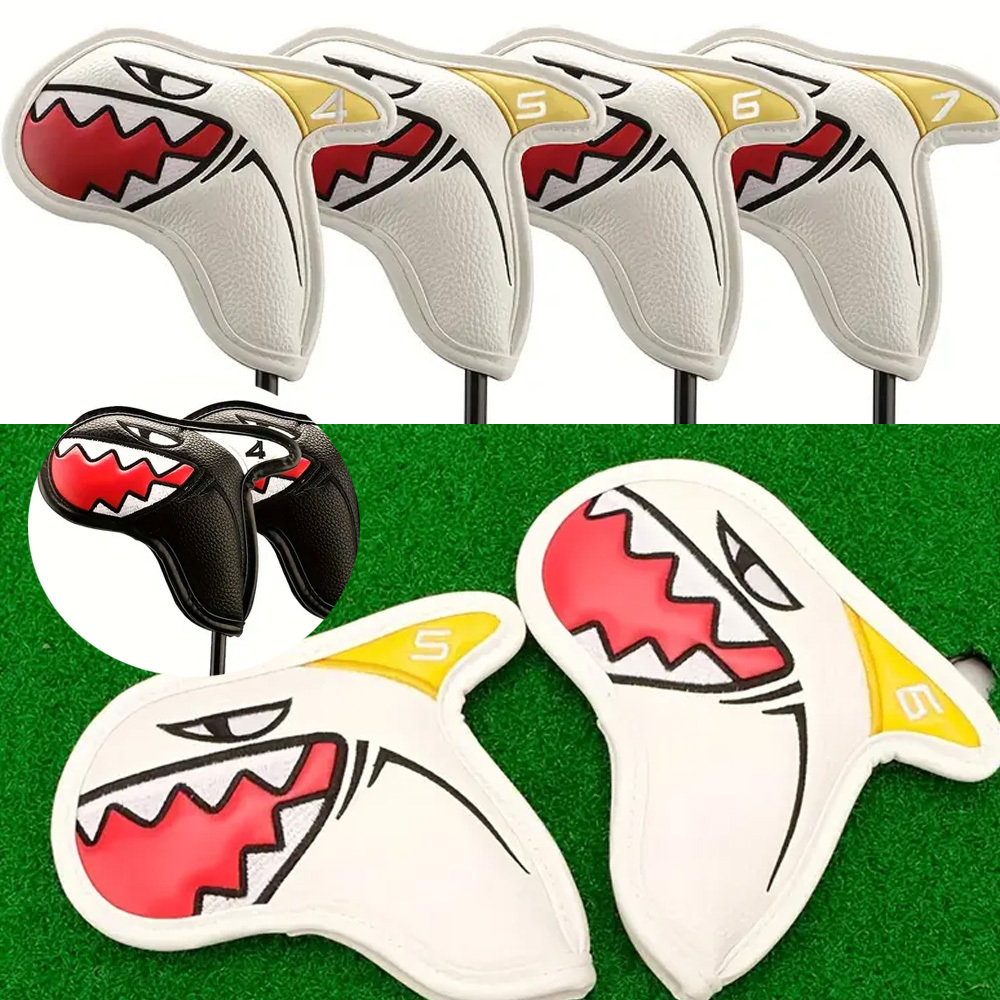 Iron Head Cover Premium PU Waterproof Golf Club Shark Style 