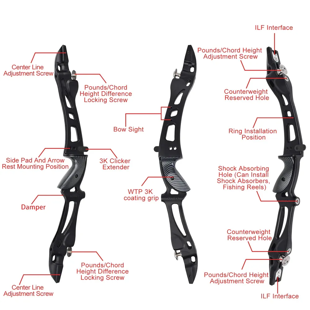 ET-8 WARPATH 25" ILF Aluminum Archery Riser RH/LH
