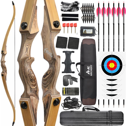 Black Hunter 60" Takedown Recurve Bow Box Set – 20-60lbs Right/Left Hand