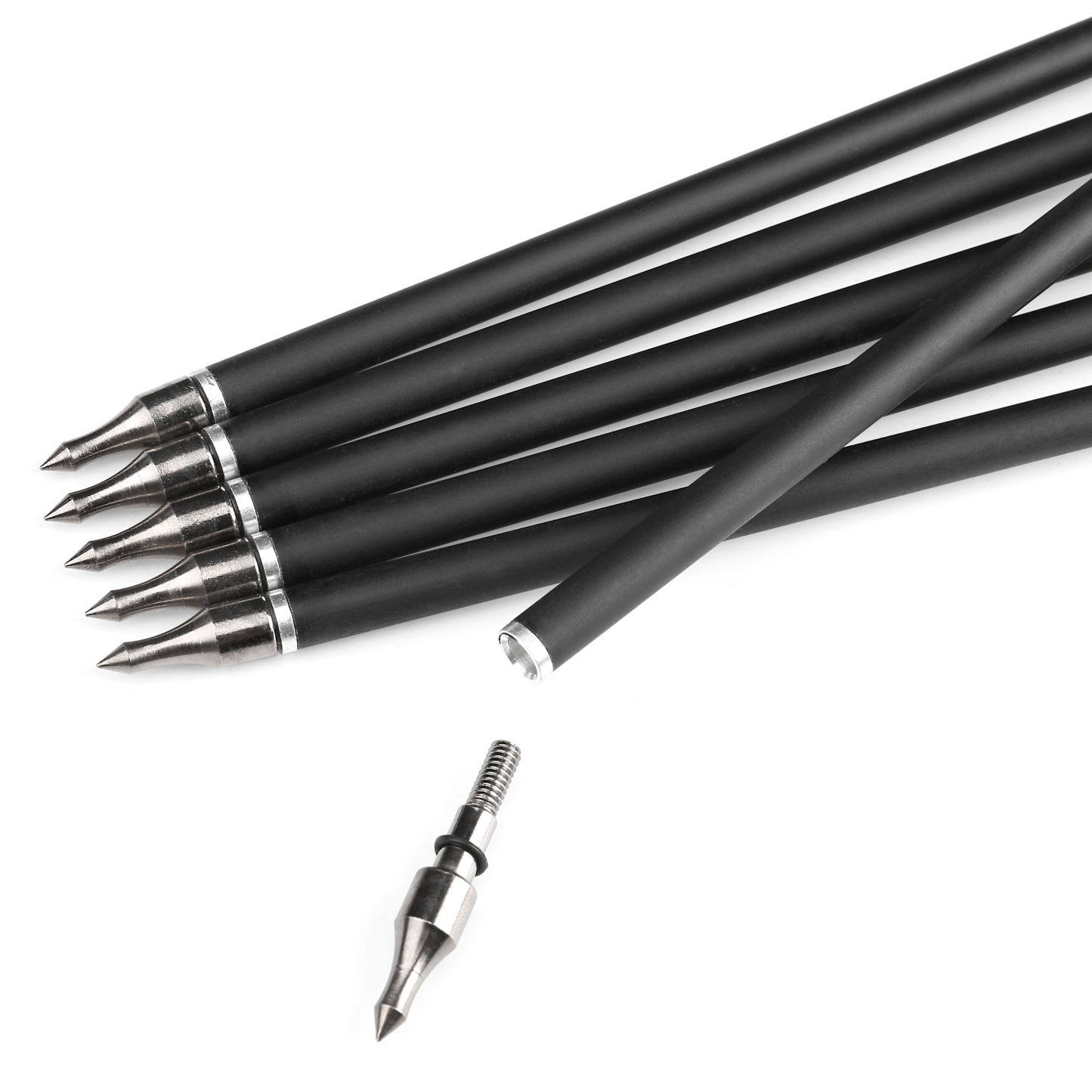 Arrows 31.5" with 4" Feathers, 500 Spine, Carbon Shaft – 100 Grain Field Points