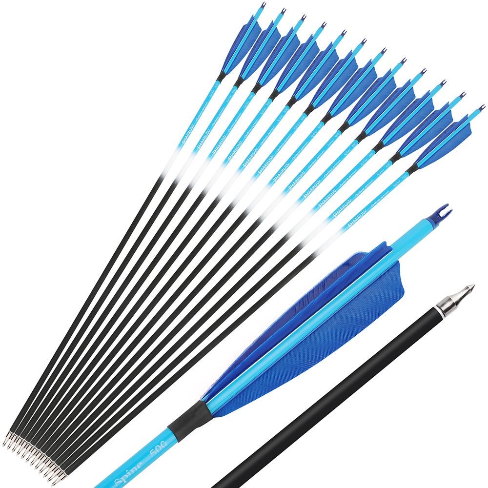 [Copy] AME ARCHERY Blue Mixed Carbon Arrows – Spine 500 (12pcs)