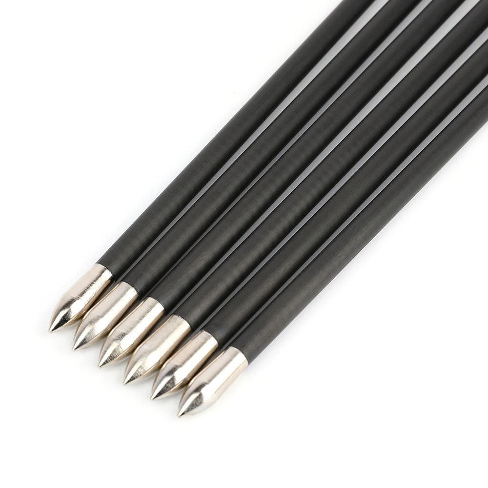 AME ARCHERY Heart-Shaped Nature Feather Pure Carbon Green Arrows(12pcs)