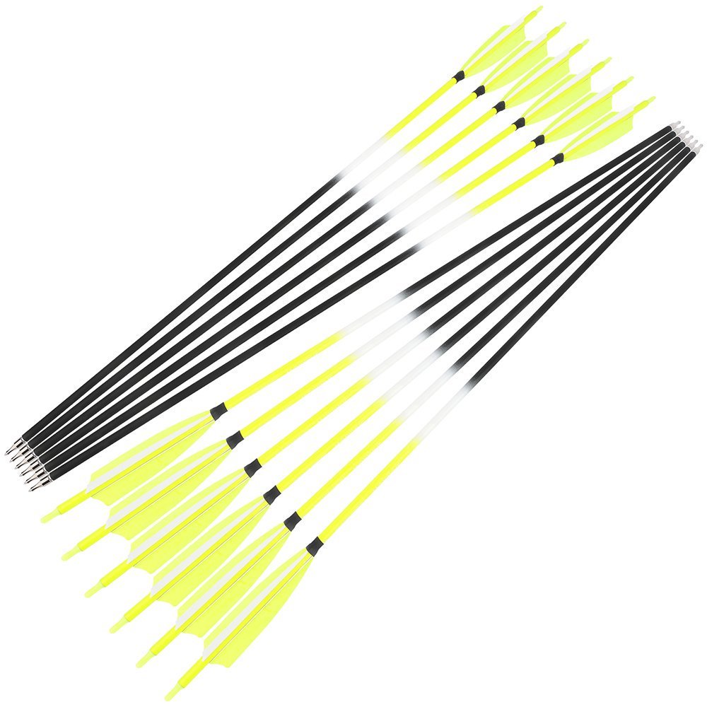 AME ARCHERY Yellow Mixed Carbon Arrows – Spine 500 (12pcs)