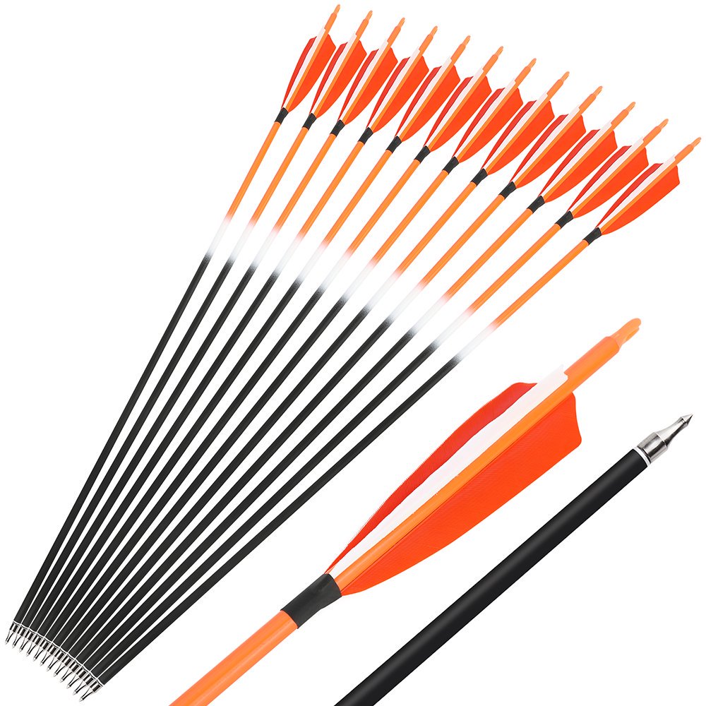  AME ARCHERY Orange Mixed Carbon Arrows – Spine 500 (12pcs)