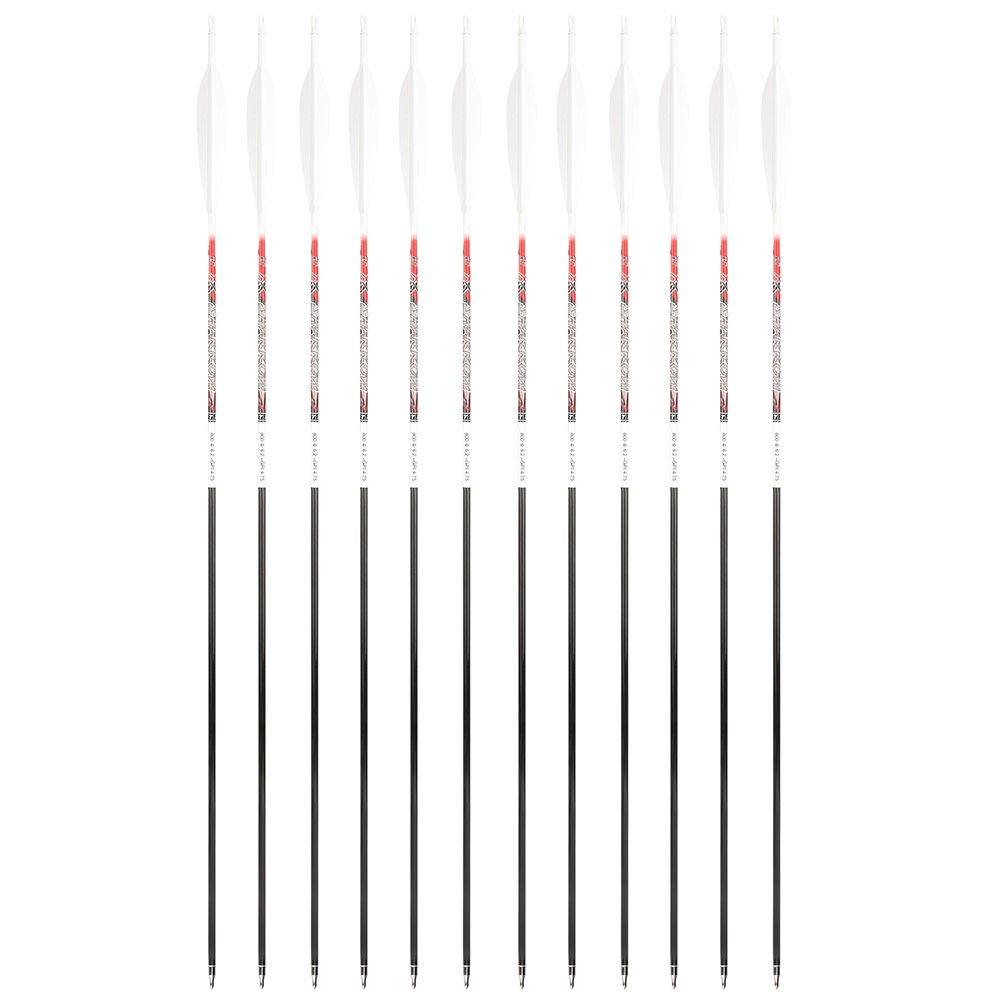 AME ARCHERY XT 5-Inch Target Feather Pure Carbon Arrows(12pcs)