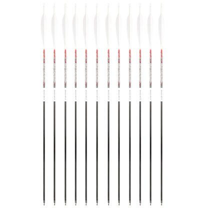 AME ARCHERY XT 5-Inch Target Feather Pure Carbon Arrows(12pcs)