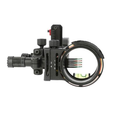 TOPOINT ARCHERY TX2650 Compound Bow Sight – CNC Aluminum + Carbon, 5-Pin 0.019", 6" Extension, Multi-Axis Adjustable with Optional Lens
