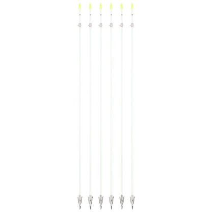 White Bowfishing Arrow with Short Head – Solid Fiberglass Shaft(12pcs)