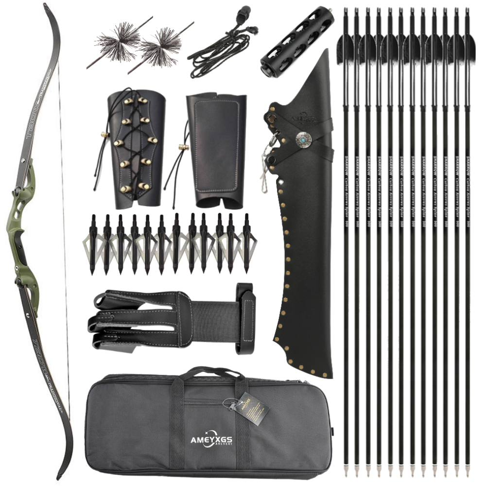 Junxing H3 Buffalo F Interface Hunting Recurve Bow – 25-60lbs, 62" with Full Hunting Kit