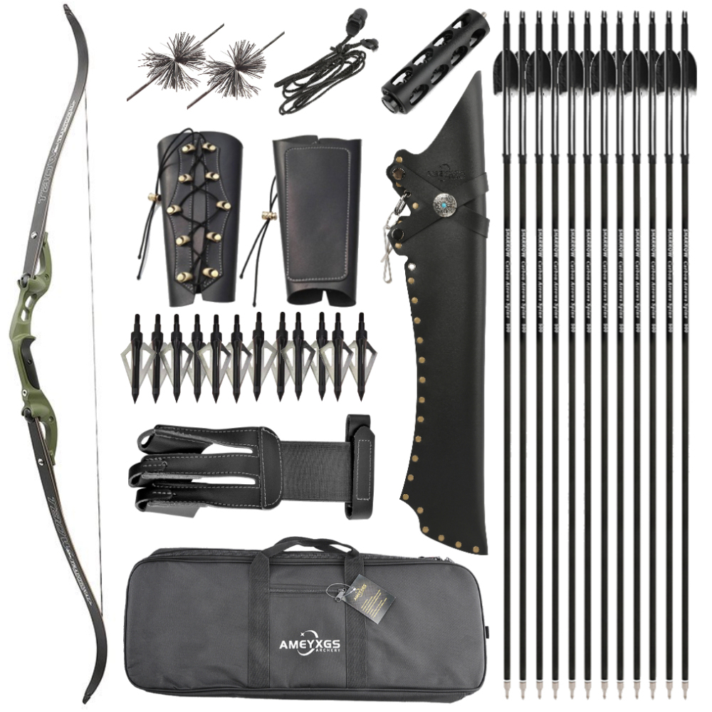 Junxing H3 Buffalo F Interface Hunting Recurve Bow – 25-60lbs, 62" with Full Hunting Kit