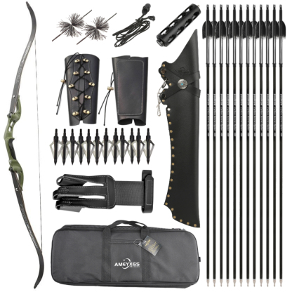 Junxing H3 Buffalo F Interface Hunting Recurve Bow – 25-60lbs, 62" with Full Hunting Kit