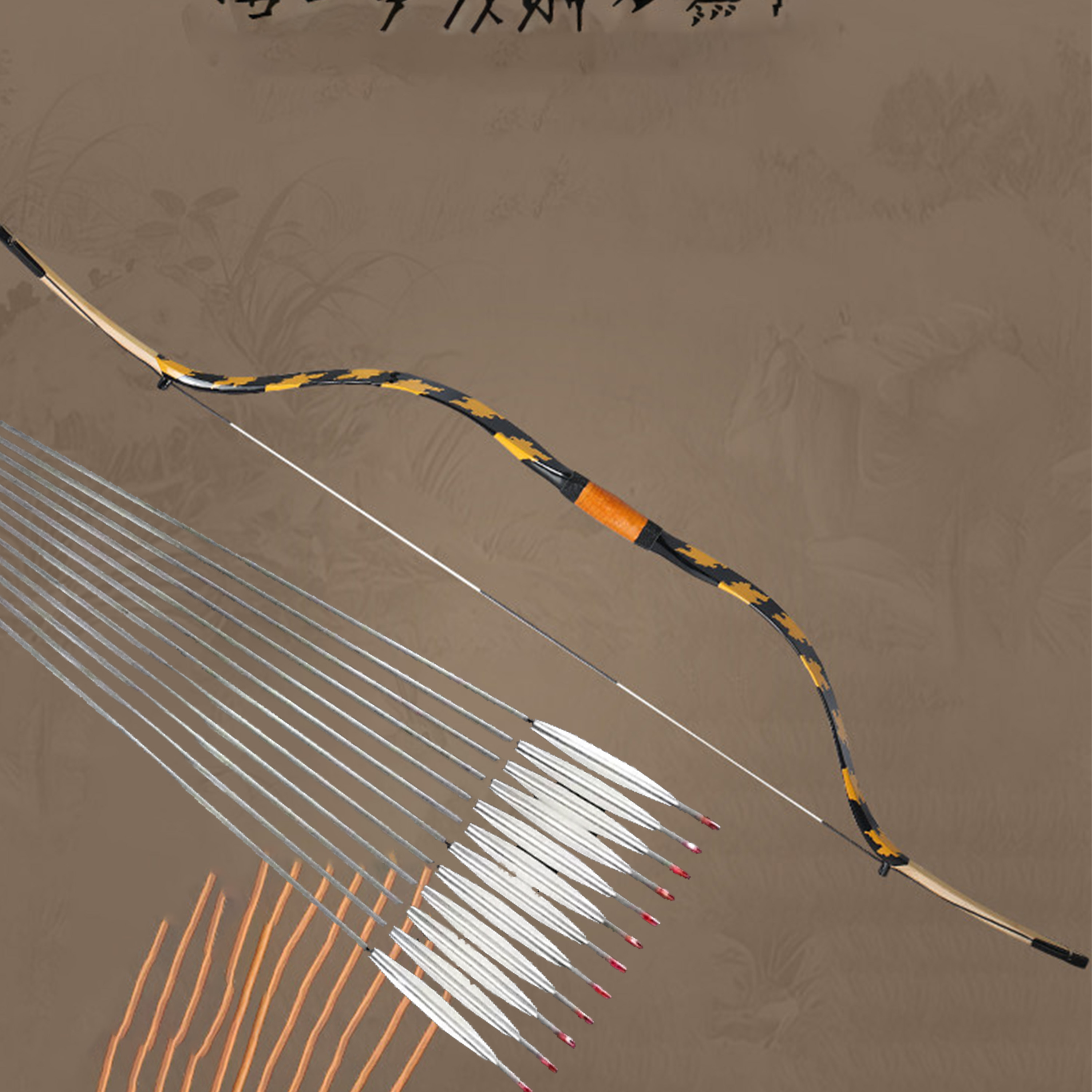 AF Traditional Longbow Set 25-45lbs Wooden Shooting Target