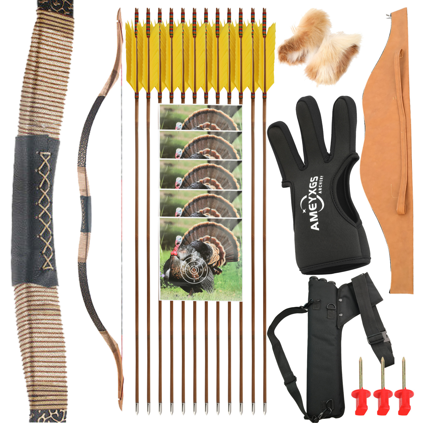AF Huyue Laminated Bow 30–45lbs Archery Recurve Bow Shooting