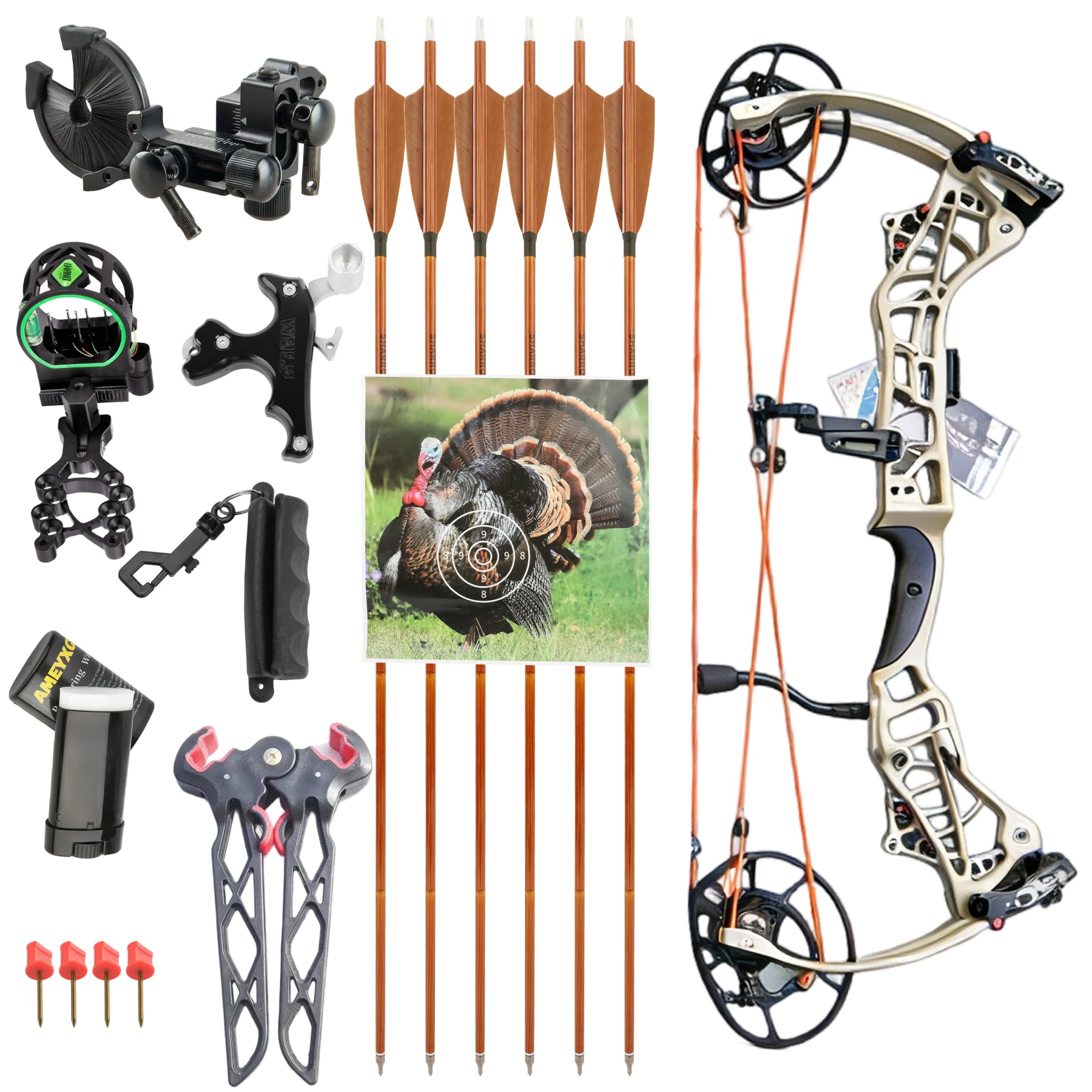 AGS 45-75lbs Compound Bow Set Adult Shooting Target Archery
