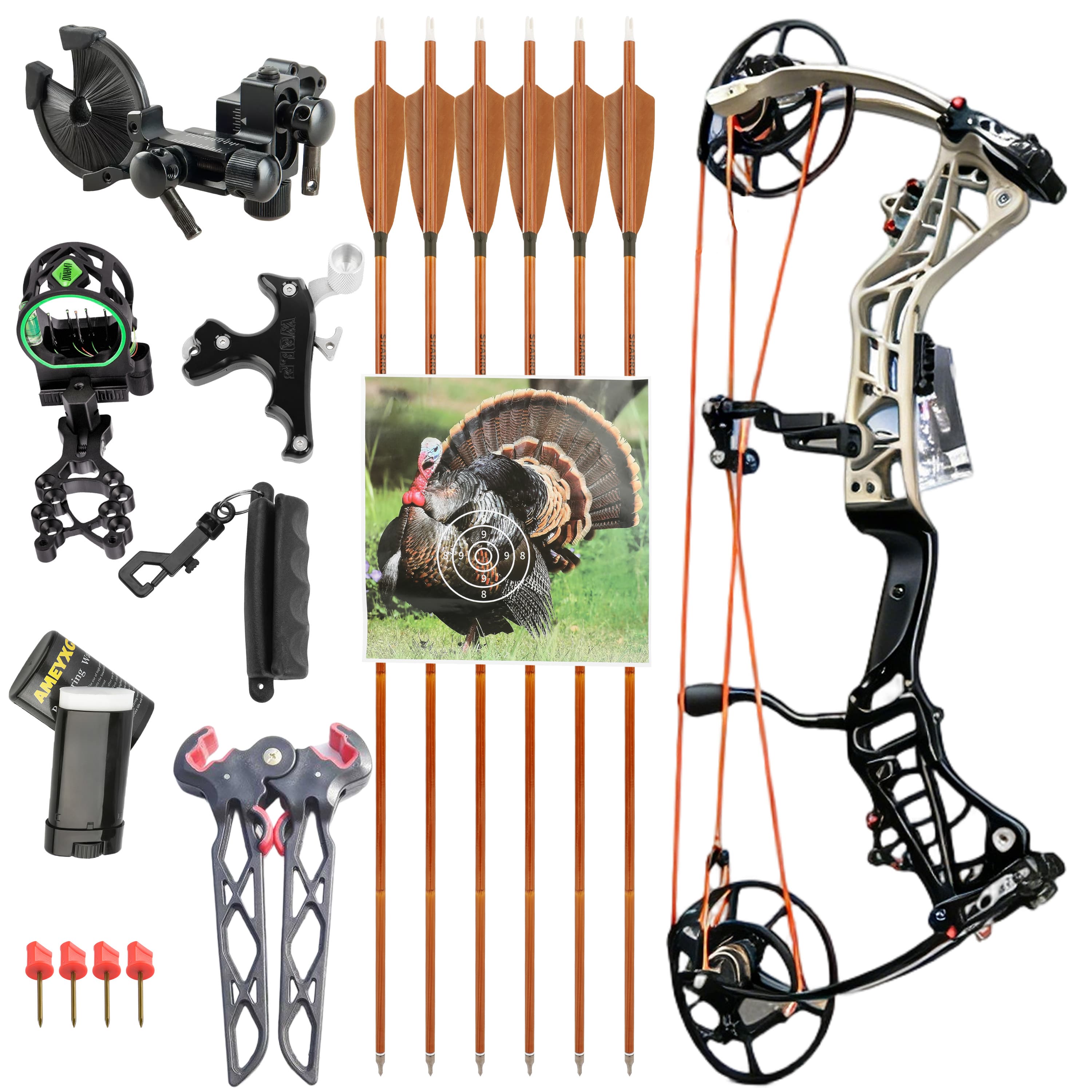 AGS 45-75lbs Compound Bow Set Adult Shooting Target Archery
