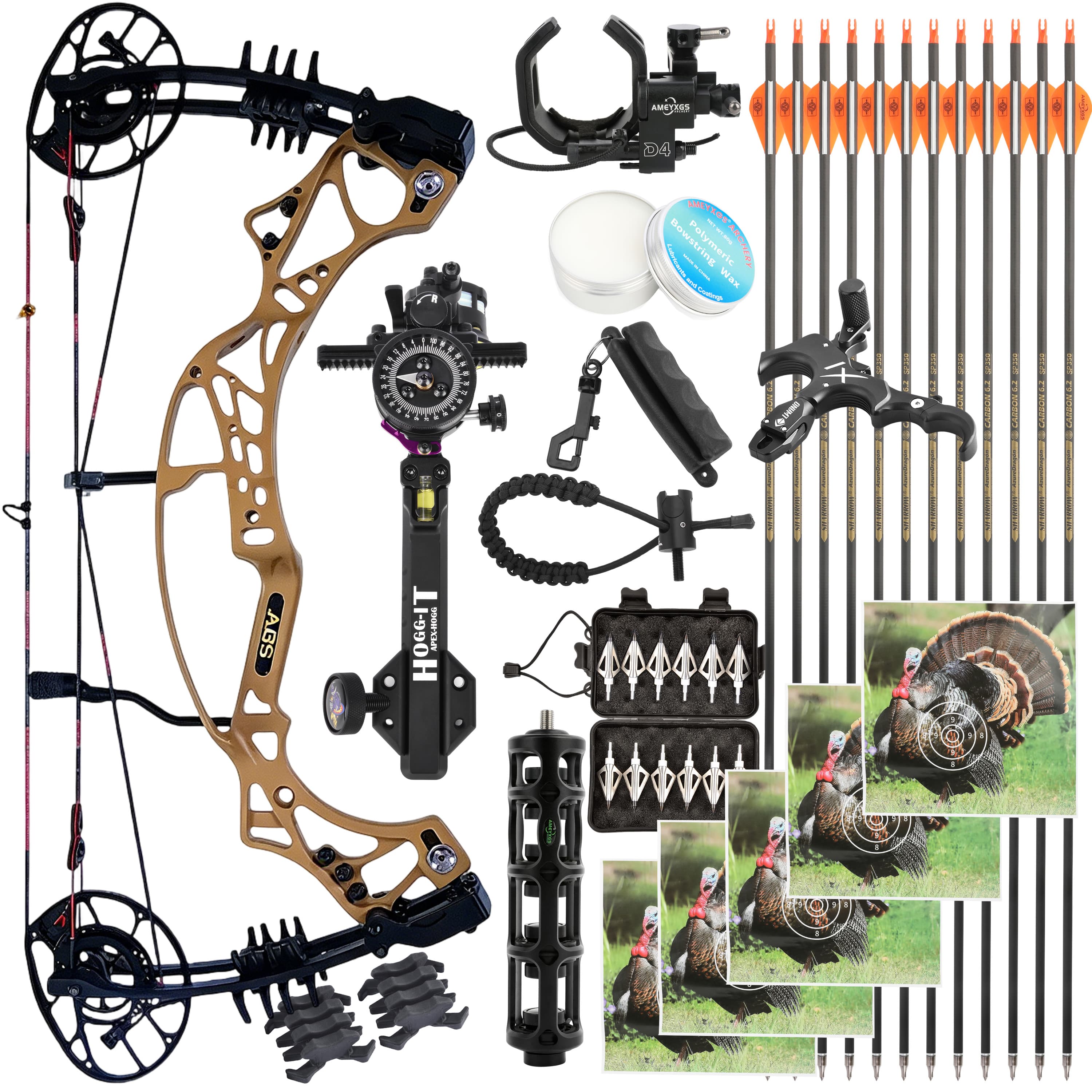 AGS Archery Compound Bow 40-70lbs Target Kit Shooting