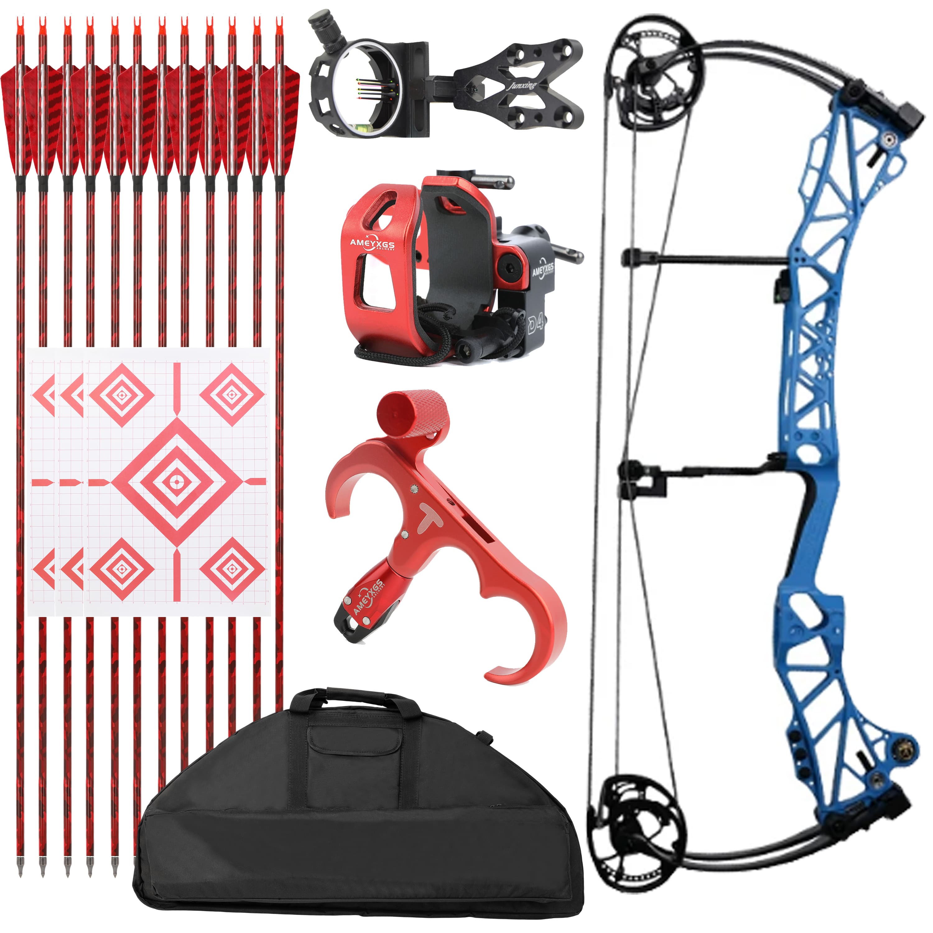 AGS Archery Compound Bow 45-75lbs Target Kit Shooting Hunting