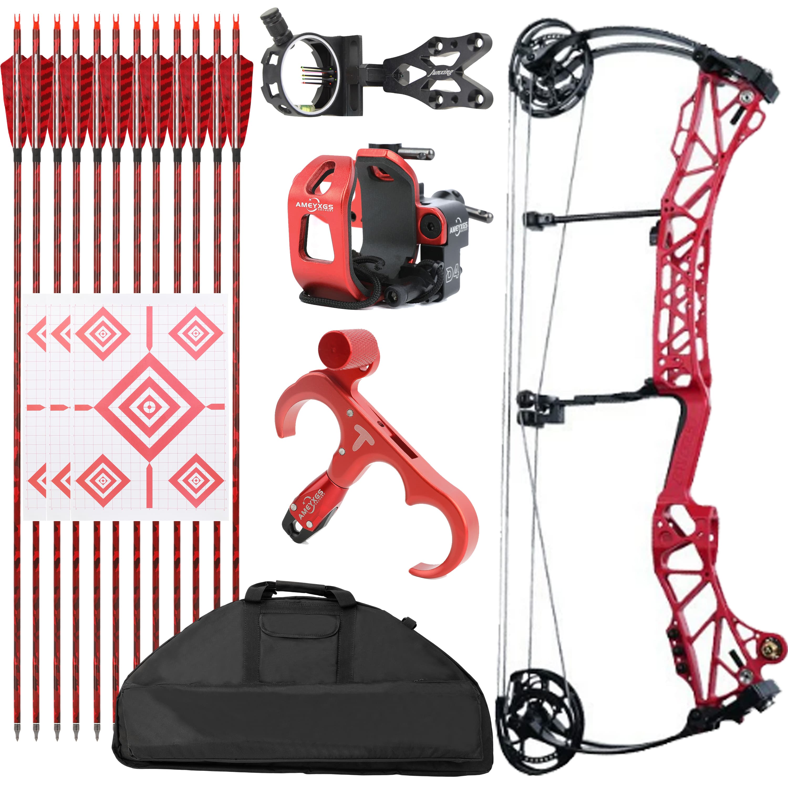 AGS Archery Compound Bow 45-75lbs Target Kit Shooting Hunting