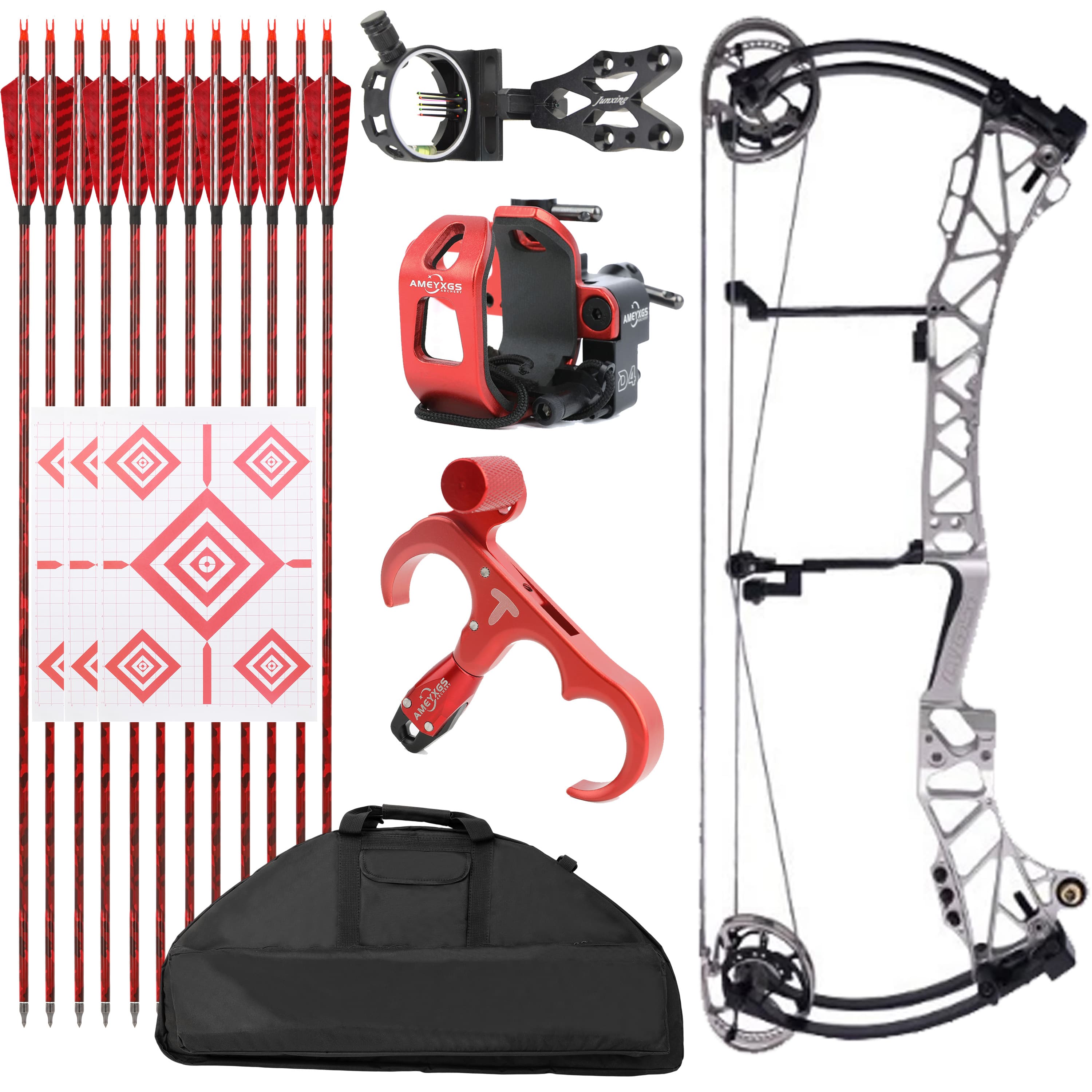 AGS Archery Compound Bow 45-75lbs Target Kit Shooting Hunting