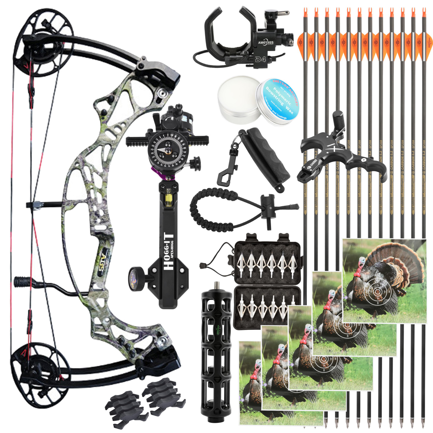 AGS Archery Compound Bow 40-70lbs Target Kit Shooting Hunting