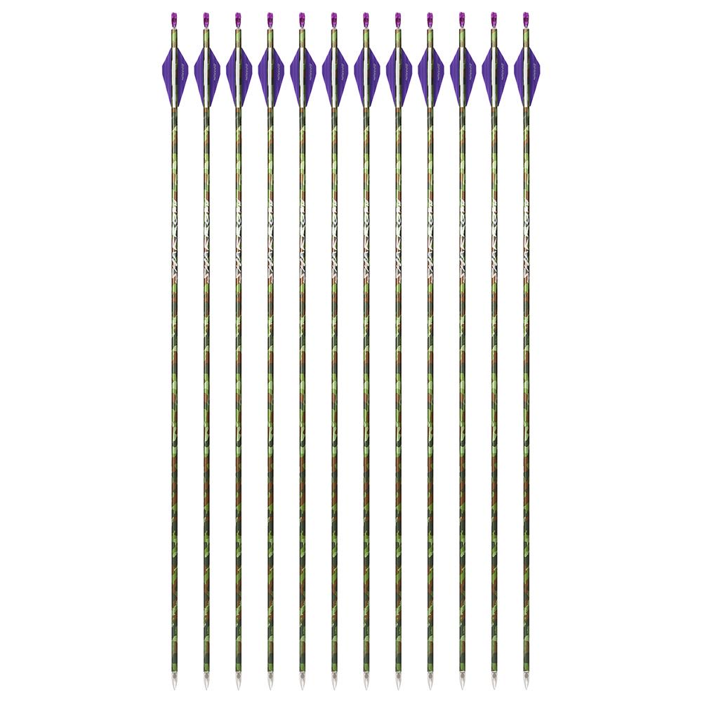 AME ARCHERY Triangular Fletching Pure Carbon Arrows(12PCS)