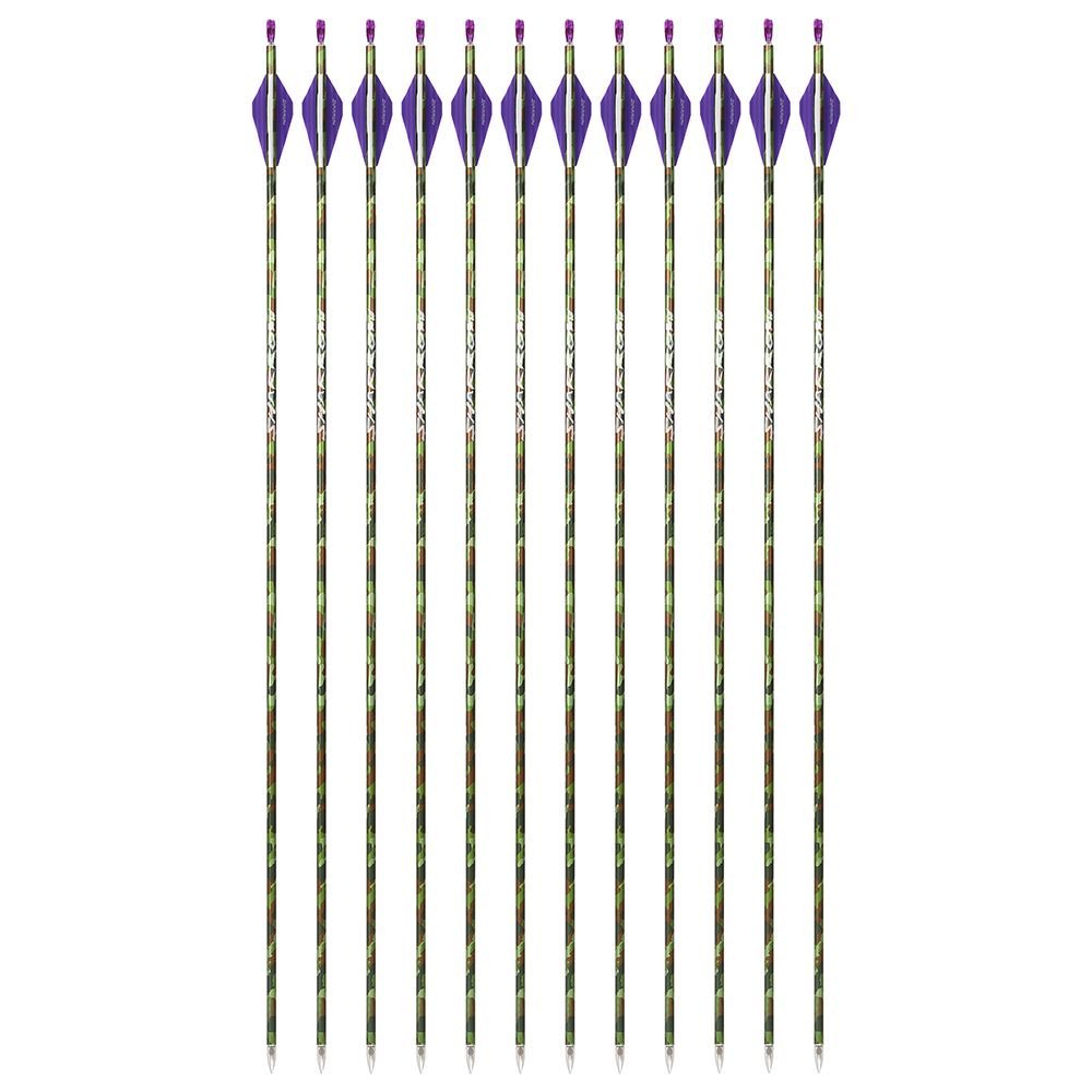 AME ARCHERY Triangular Fletching Pure Carbon Arrows(12PCS)