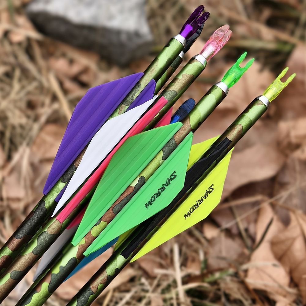 AME ARCHERY Triangular Fletching Pure Carbon Arrows(12PCS)