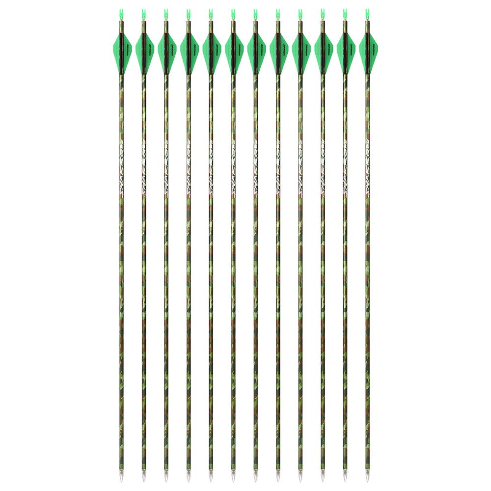 AME ARCHERY Triangular Fletching Pure Carbon Arrows(12PCS)