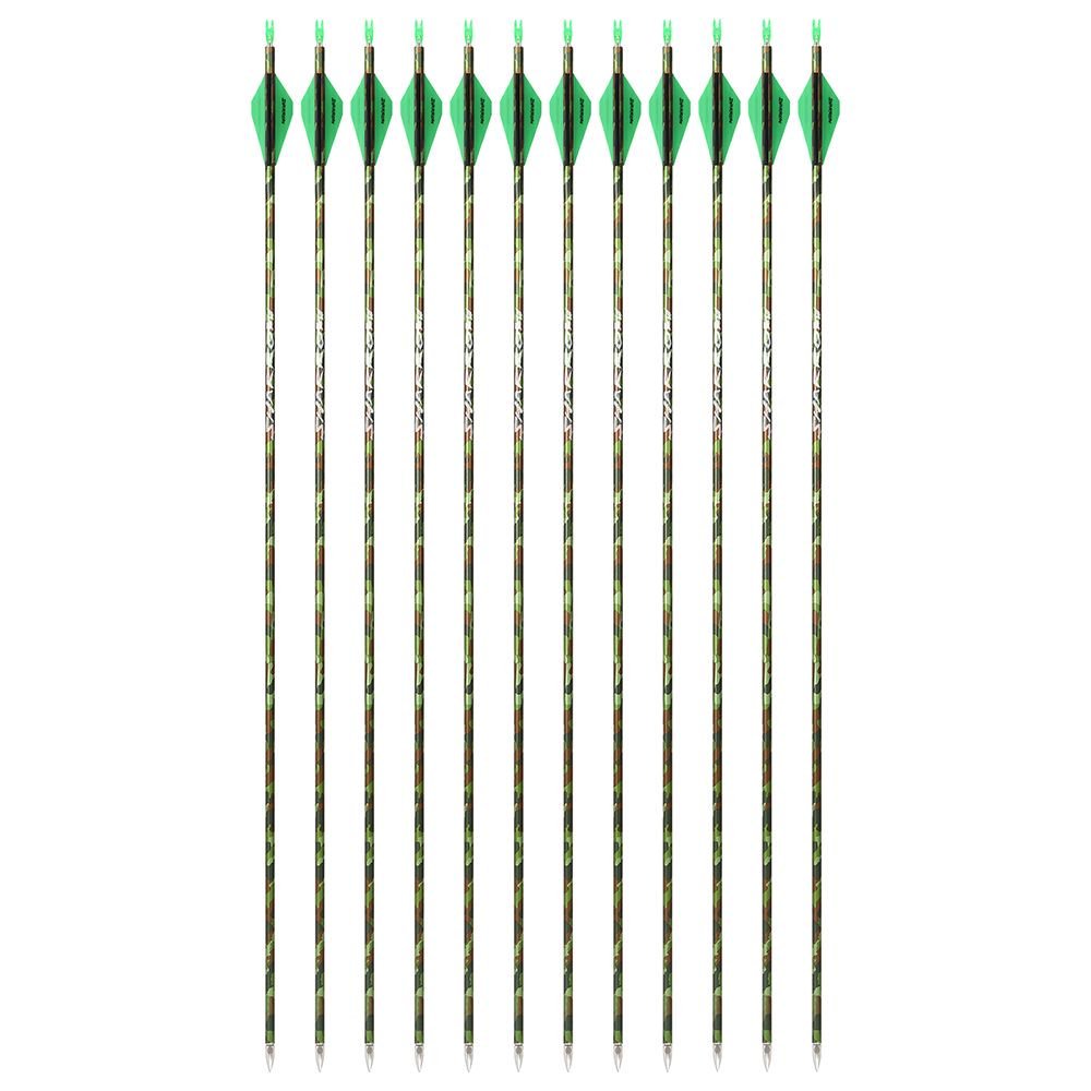 AME ARCHERY Triangular Fletching Pure Carbon Arrows(12PCS)