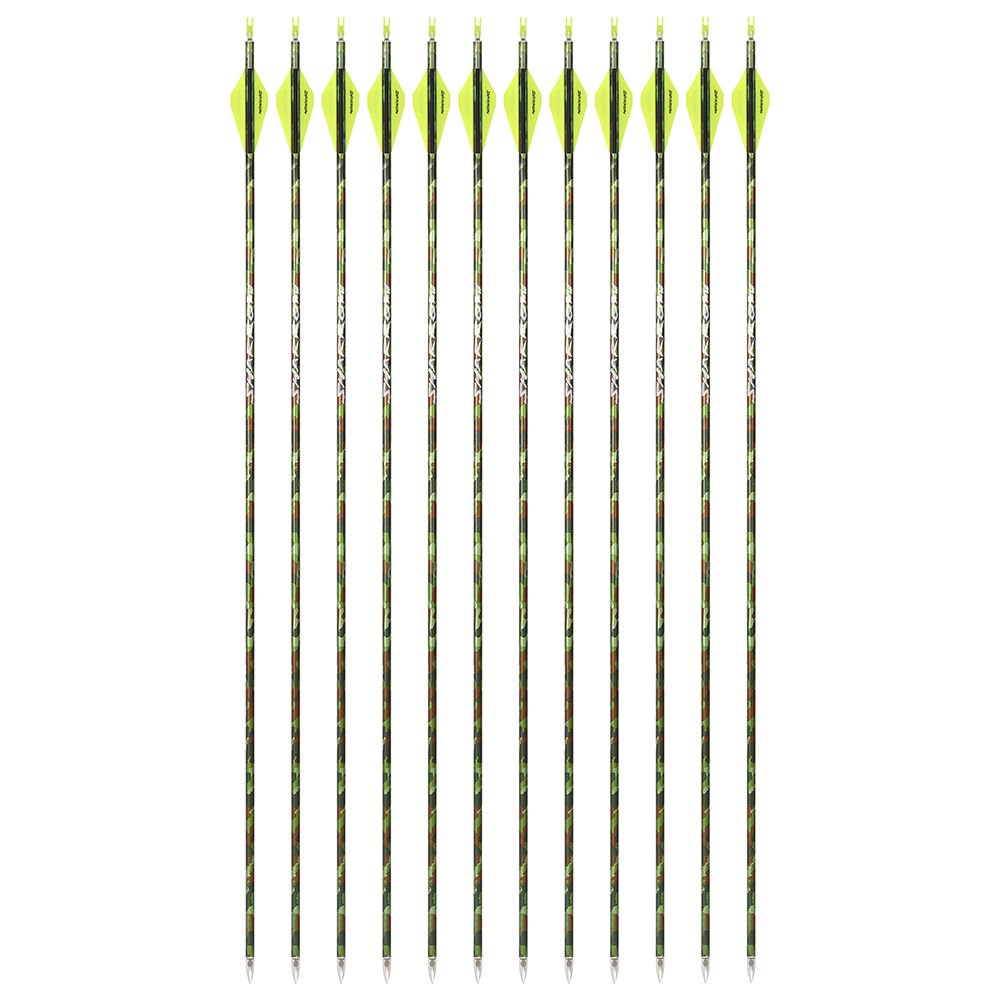 AME ARCHERY Triangular Fletching Pure Carbon Arrows(12PCS)