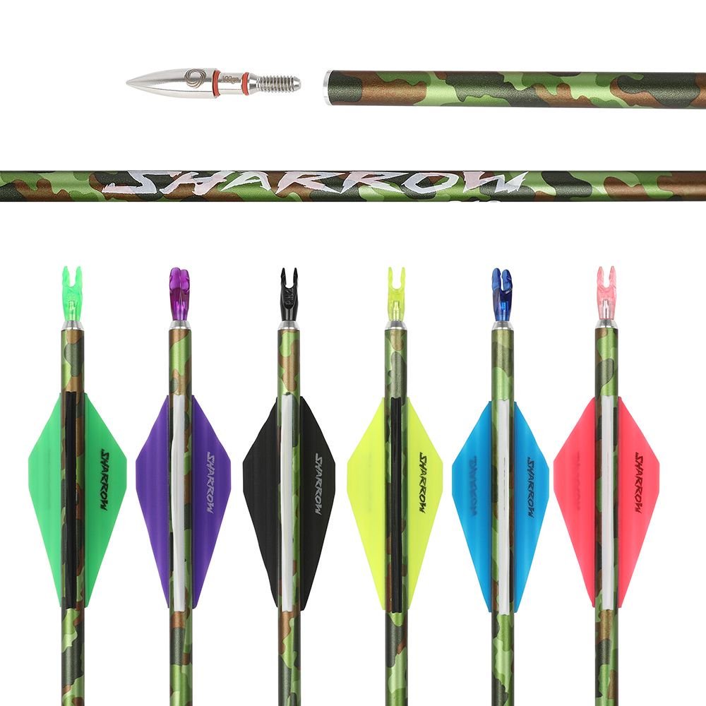 AME ARCHERY Triangular Fletching Pure Carbon Arrows(12PCS)