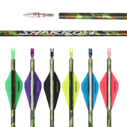 AME ARCHERY Triangular Fletching Pure Carbon Arrows(12PCS)