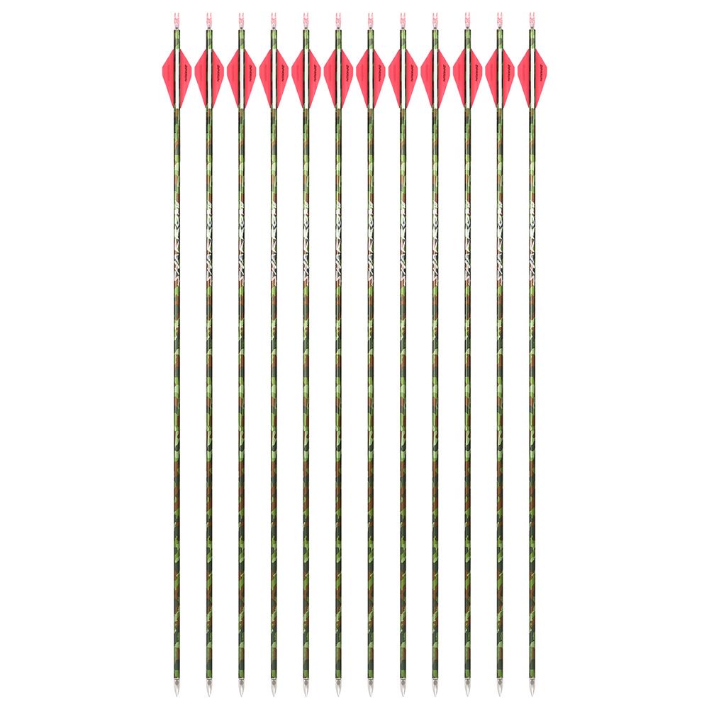 AME ARCHERY Triangular Fletching Pure Carbon Arrows(12PCS)