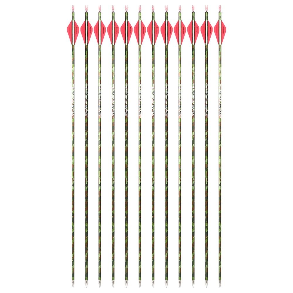 AME ARCHERY Triangular Fletching Pure Carbon Arrows(12PCS)
