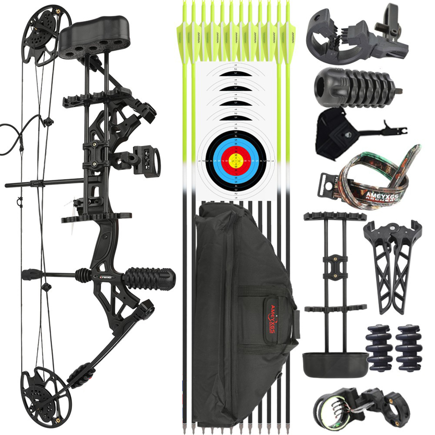30-70 lbs Compound Bow with Archery Accessories Set