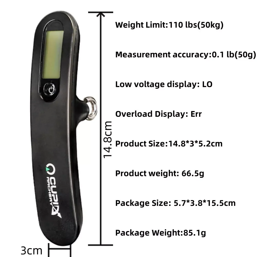 AME 0-110lbs Archery Tool Bow Scale Draw Weight Compound Recurve Bow Peak