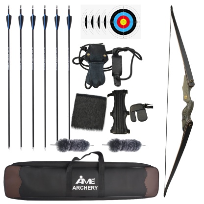 60" Archery Takedown Longbow Wooden30-45lbs American Target Hunting