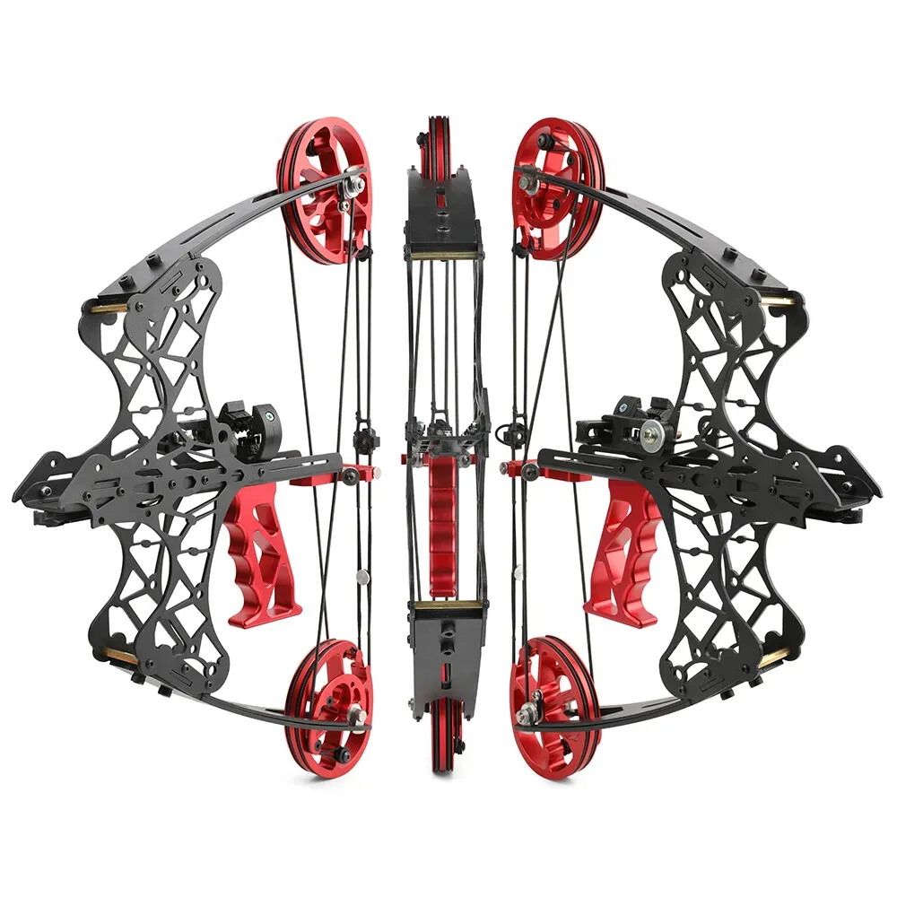 AME 18" Mini Compound Bow 45lbs Dual-use Steel Ball Arrows Archery Fishing Hunting