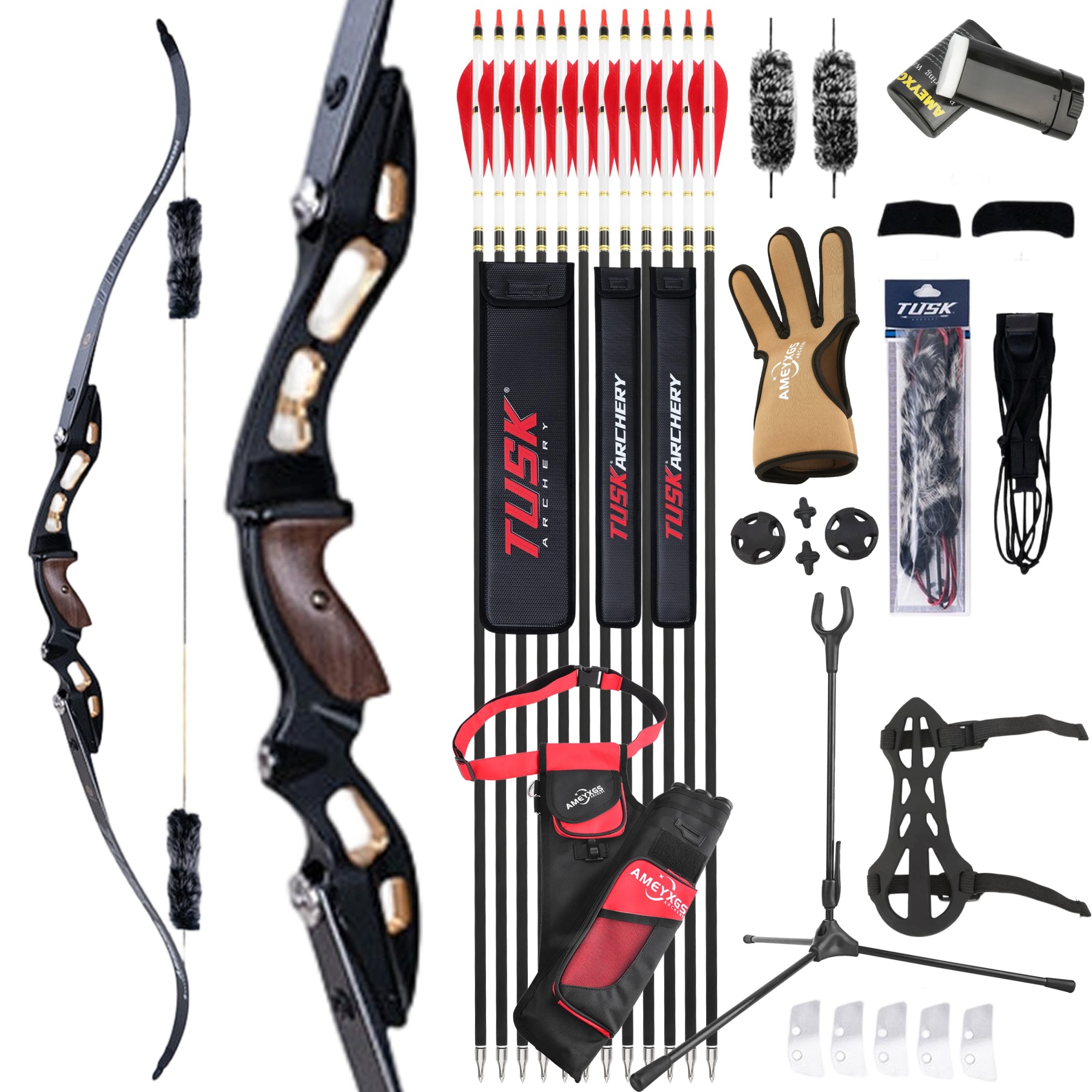 AME 20-55bs Recurve Bow Kit Takedown Shooting Archery