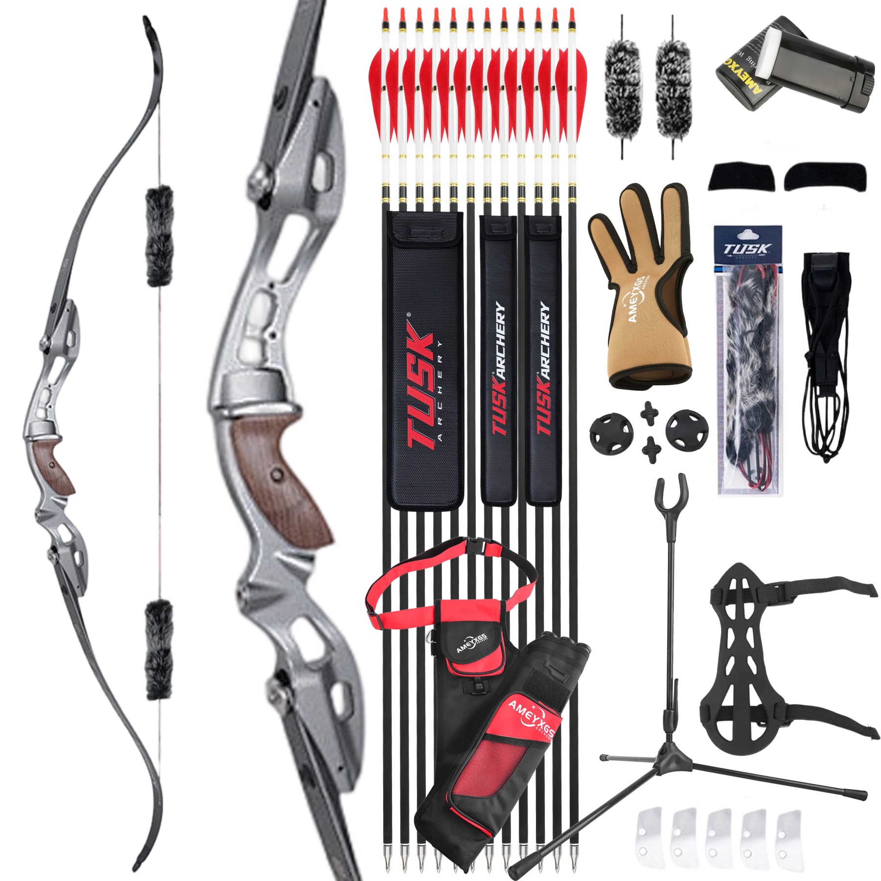 AME 20-55bs Recurve Bow Kit Takedown Shooting Archery