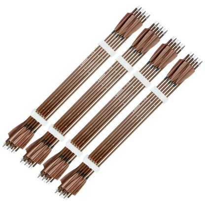 AME 31" Pure Carbon Arrows SP340-600 4'' Turkey Feather for Archery Shooting(12pcs)