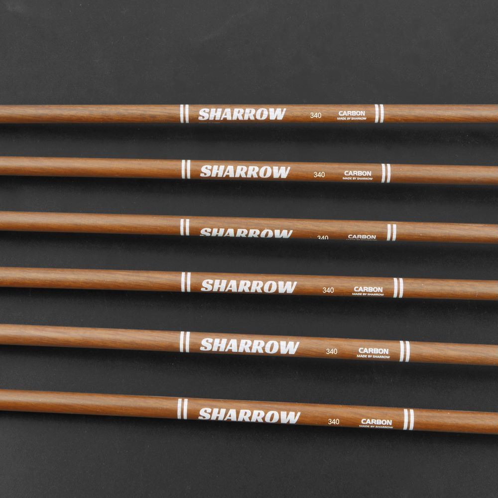 AME 31" Pure Carbon Arrows SP340-600 4'' Turkey Feather for Archery Shooting(12pcs)